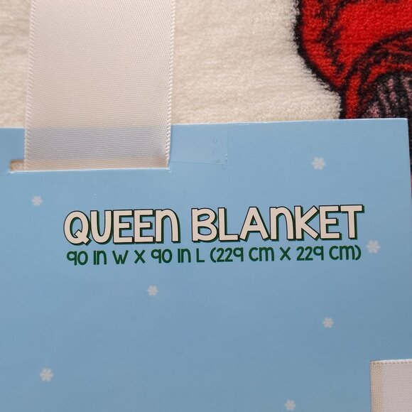 Dr. Seuss The Grinch Queen Plush Blanket 90x90" Polyester Christmas Lights Gifts - Picture 4 of 14